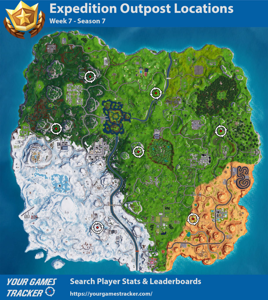 fortnite battle royale expedition outposts locations weekly challenges season 7