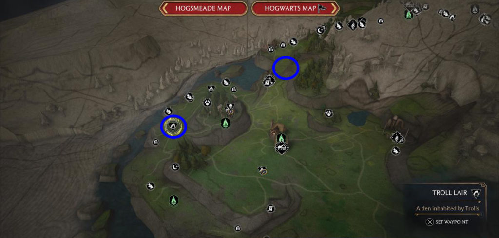 Hogwarts Legacy Troll Lairs location